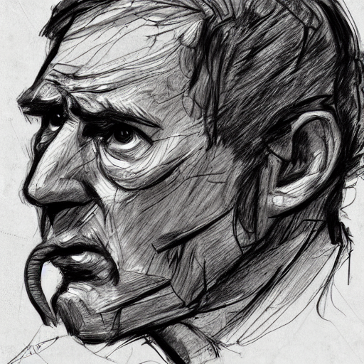 prompthunt: a realistic yet scraggly portrait sketch of the side ...