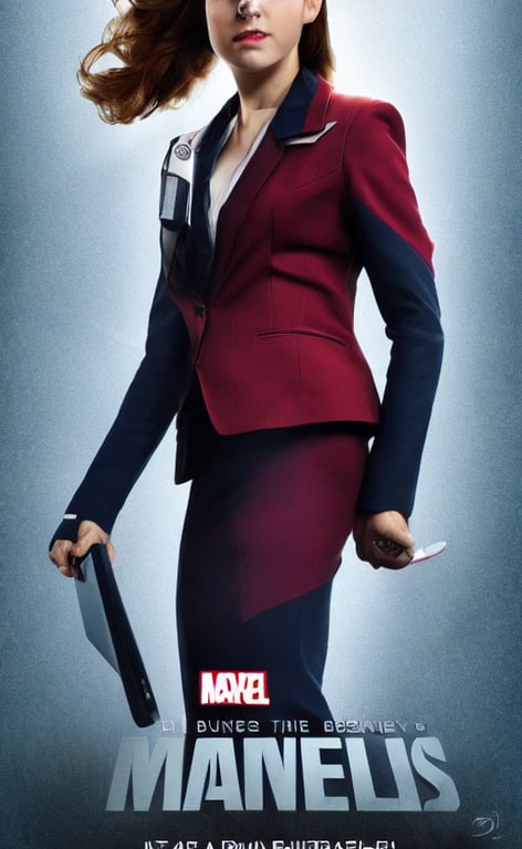 prompthunt: girl talking on a phone, in business clothes, marvel movie  poster style, 8 k
