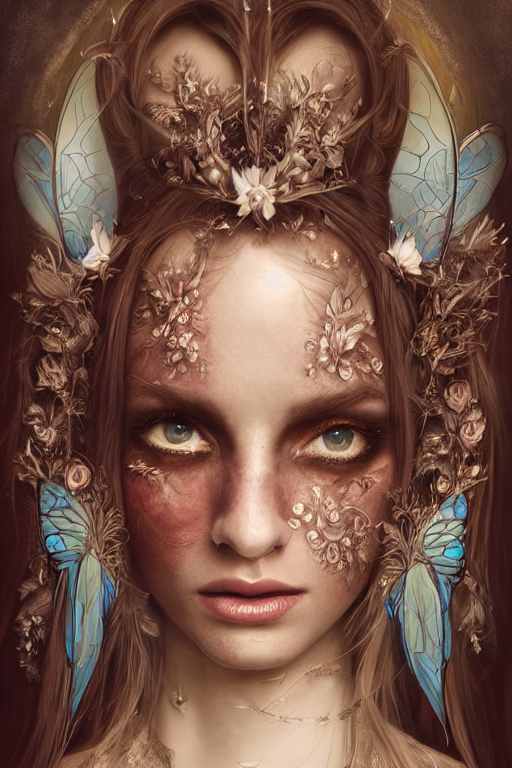 portrait of a fairy, symmetric, facepaint facepaint, Stable Diffusion
