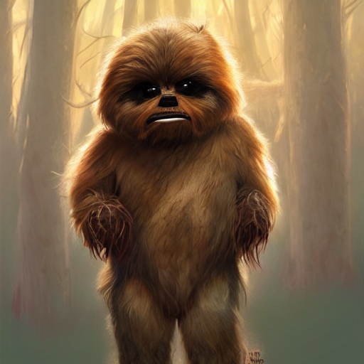 prompthunt: if an ewok and chewbacca had a baby, digital art by mandy  jurgens and irena french, heraldo ortega, hyperdetailed, artstation,  cgsociety.