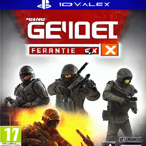 prompthunt: generic first person shooter video game box art