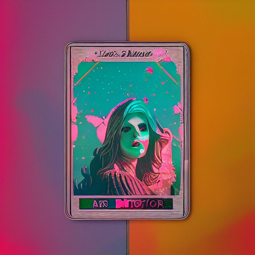 prompthunt: Lana del Rey, intricate and vibrant nature colors, Tarot Card,  Full of silver layers, Portrait, Trending on Artstation, Incredible blue  and pink illustration, Exquisite detail, octane render, 8k postprocessing