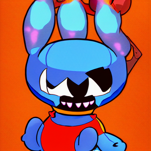 Stitch as a Binding of isaac video game character fighting Mega satan, colorful, digital art, trending on artstation