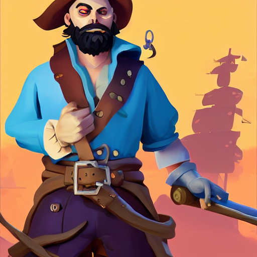 prompthunt: painting jack the pirate on sea of thieves game avatar hero  smooth face median photoshop filter cutout vector behance hd by jesper  ejsing, by rhads, makoto shinkai and lois van baarle,
