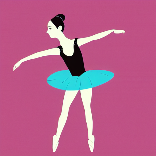prompthunt: ballerina in dancing pose vector logo, professional sports  style, flat colour, svg, professional, sharp edges