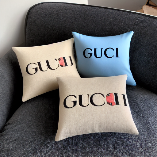prompthunt: designer brand gucci pillow