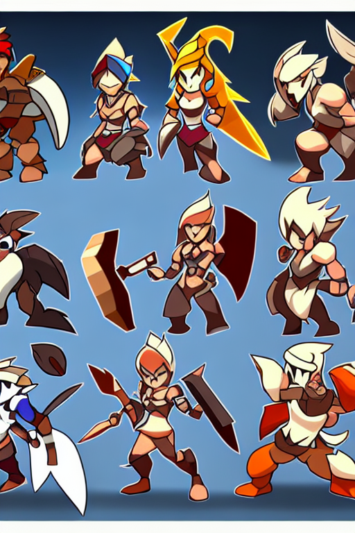 prompthunt: ( ( ( ( ( brawlhalla new characters spritesheet ...