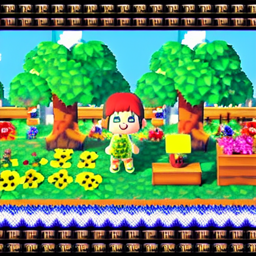 prompthunt: Screenshot of Animal Crossing for NES, 8-bit, pixel art