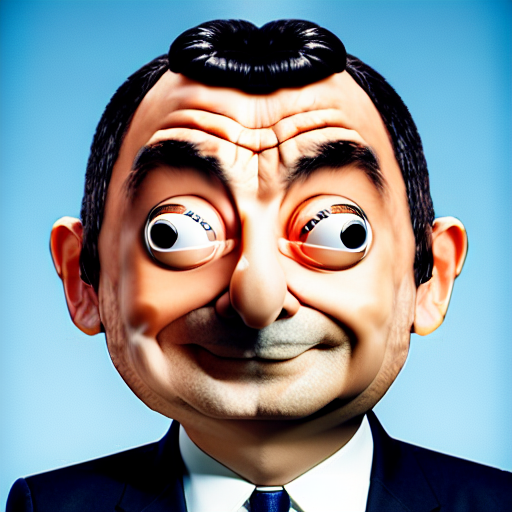 rowan atkinson mr bean made from can of baked beans, mr bean with a sentient baked bean face, high definition