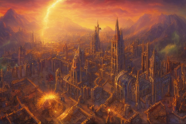 prompthunt The city of Stormwind from World of Warcraft,art by Boris