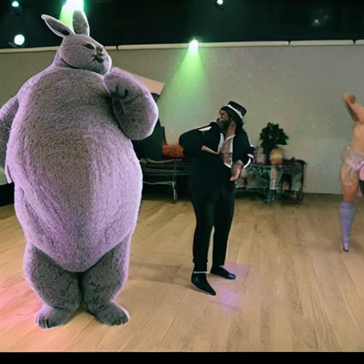 prompthunt: big chungus dancing at a party