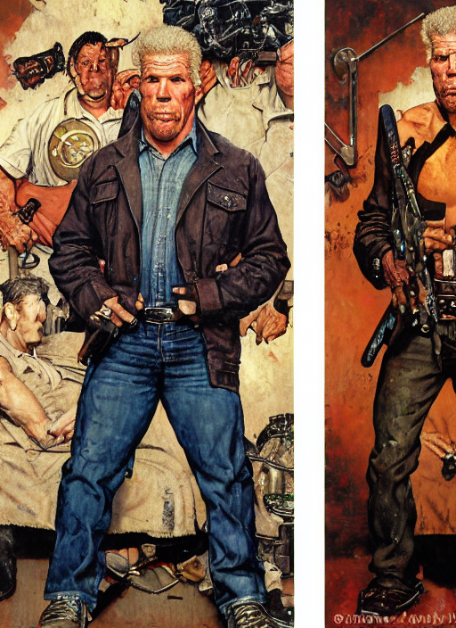 prompthunt: full body and head portrait of ron perlman painted by norman  rockwell and phil hale and greg staples and tom lovell and frank schoonover  and jack kirby