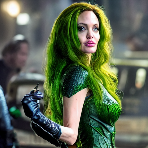 prompthunt: Angelina Jolie as Poison Ivy 8k hdr Batman movie still