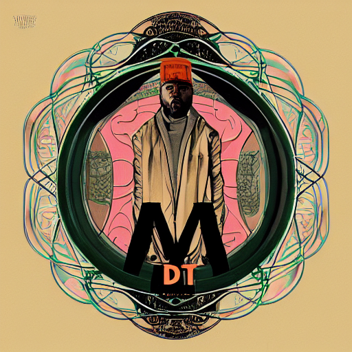 prompthunt Art Nouveau rap album cover for Kanye West DONDA 2 designed