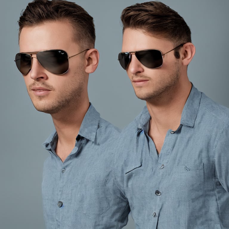prompthunt: a handsome man wearing ray ban aviator sunglasses, studio  photo, 4 k