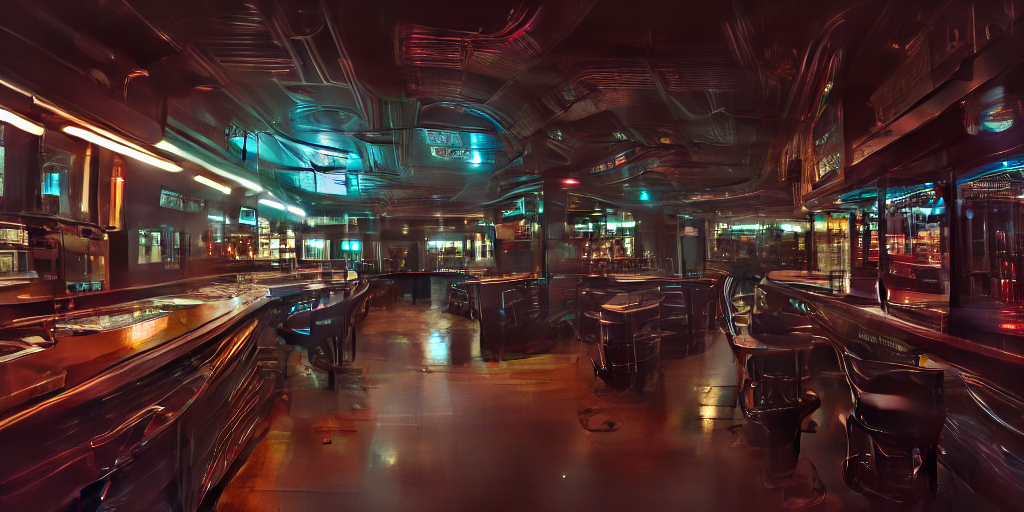 prompthunt: highly detailed photorealistic cyberpunk interior, cinematic  light, sci fi, glossy, cybernetic, bar, posters, futuristic decor, trending  on artstation, ultra realistic concept art, illustration, octane render, 4  k, hd, high quality