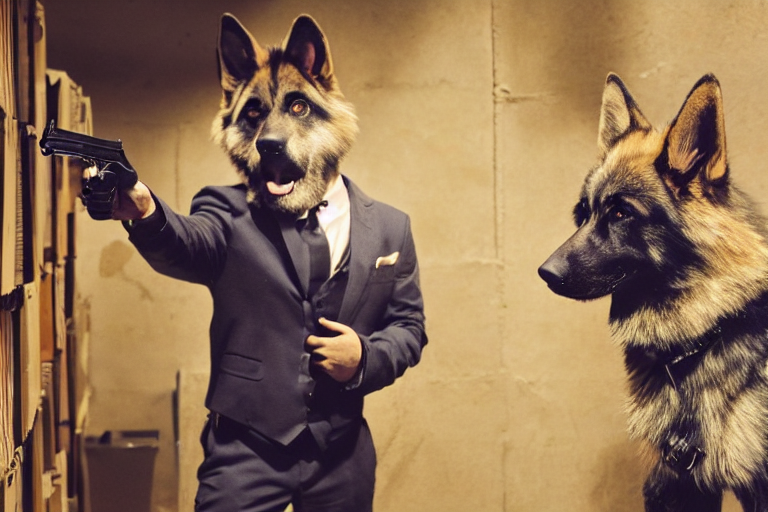German shepherd wearing clothes cheap