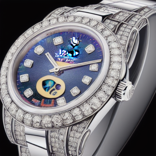 futuristic rolex watch blinged with gems from worlds