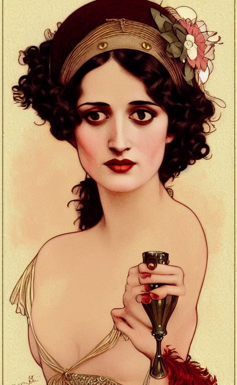 flapper girl eva green, vesper lynd, vannessa ives, traditional corsican, intricate, highly detailed, artstation, illustration, jurgens, rutkowski, bouguereau, mucha, roaring 20s, 1920s gaudy color