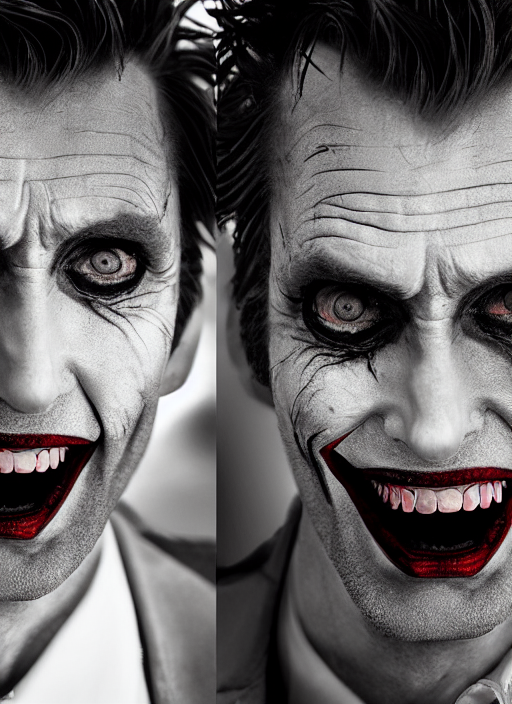prompthunt: photo of David Tennant as the Joker by Lee Jeffries and Eolo  Perfido, big smile, head shot, detailed, award winning, Sony a7R, trending  on artstation