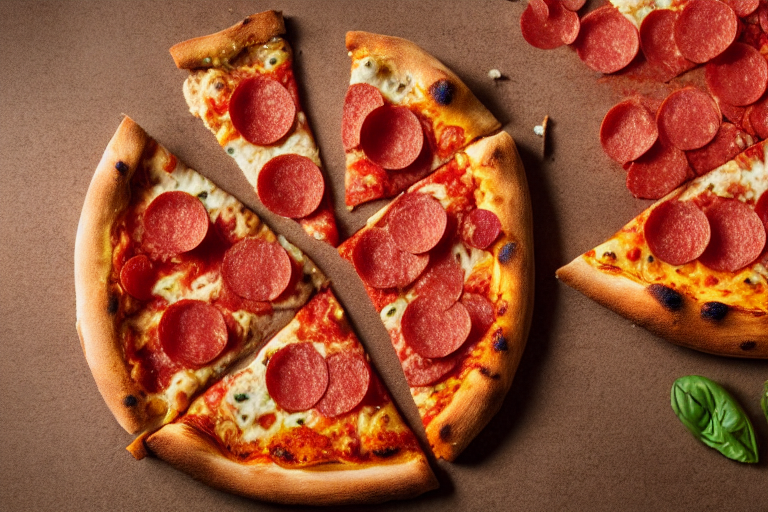a pizza with among us character-shaped pepperoni on top. Food photography, studio photography, highly detailed