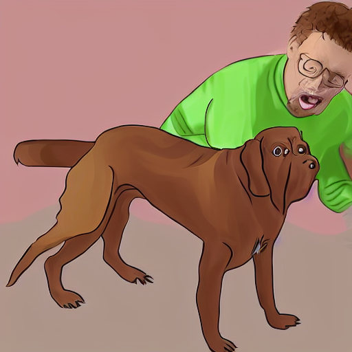 prompthunt: a man horrified that his dog has turned into a legume,  photorealistic, concept art, wikihow