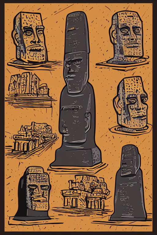 Moai Statue Vector Art PNG Images