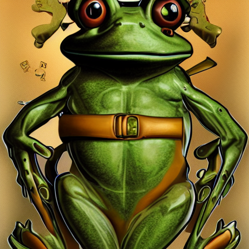 prompthunt an anthropomorphic frog wearing a military uniform