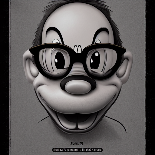 Mickey Mouse Wearing Glasses
