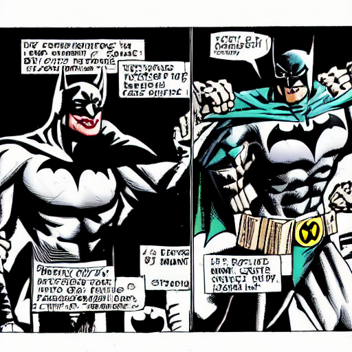 prompthunt: newspaper clip art depicting an epic showdown between batman  and joker with comic panels