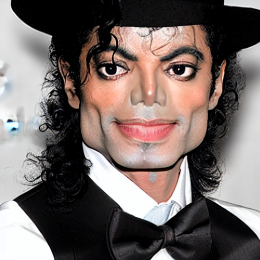 prompthunt: Michael Jackson wearing a black tuxedo with a black fedora hat