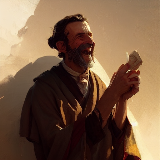 prompthunt: a happy merchant jew, by greg rutkowski, artstation, by