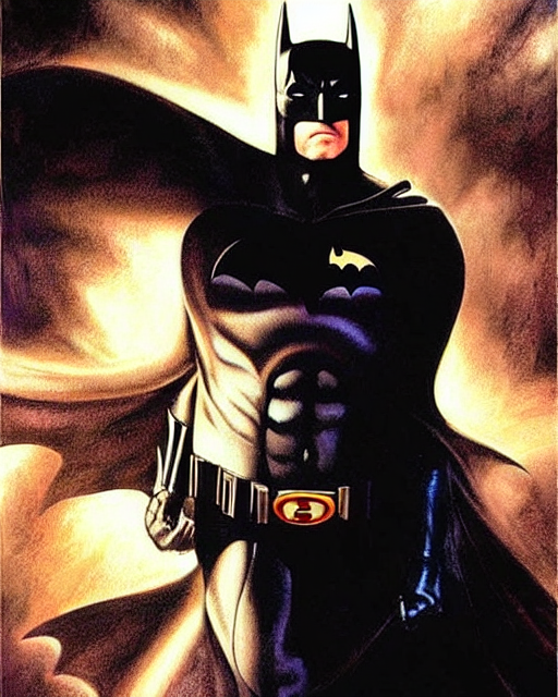 prompthunt: batman ben affleck, airbrush, drew struzan illustration art,  key art, movie poster