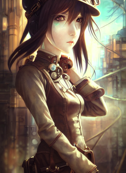 Steampunk Anime Girl With Goggles
