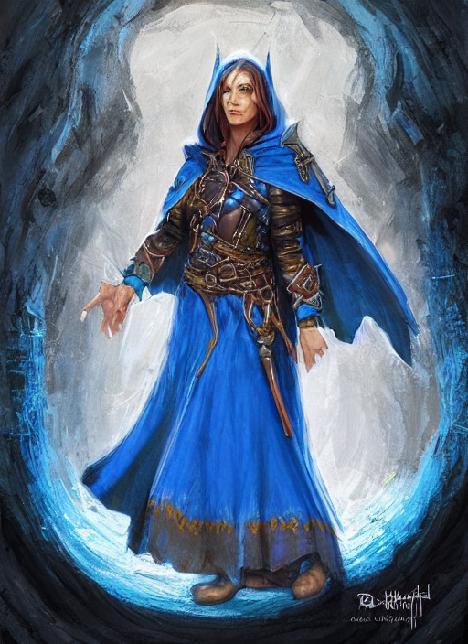 prompthunt bright blue cloak female priest, ultra detailed fantasy