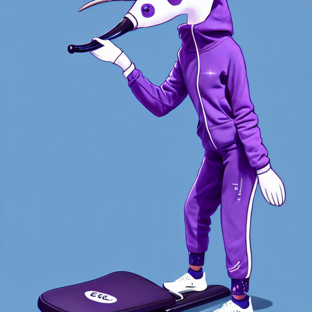 epic professional digital art of a cute and adorable anthropomorphic anteater in a purple track suit using an exercise machine,, best on artstation, cgsociety, wlop, Behance, pixiv, astonishing, impressive, outstanding, epic, cinematic, stunning, gorgeous, much detail, much wow,, masterpiece.