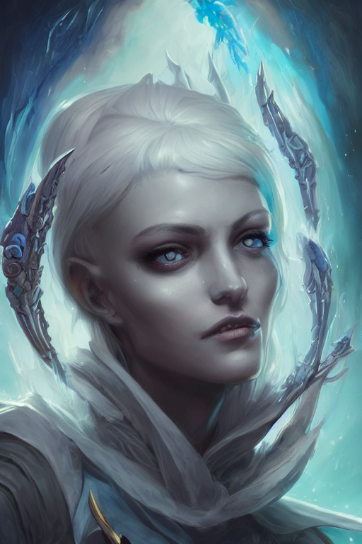 face closeup beautiful girl necromancer full of sculls, wizard of the coast casting magic spell, angel, magic storm and thunder clouds, fantasy, magic the gathering, hyper detailed, 3 d render, hyper realistic detailed portrait, peter mohrbacher