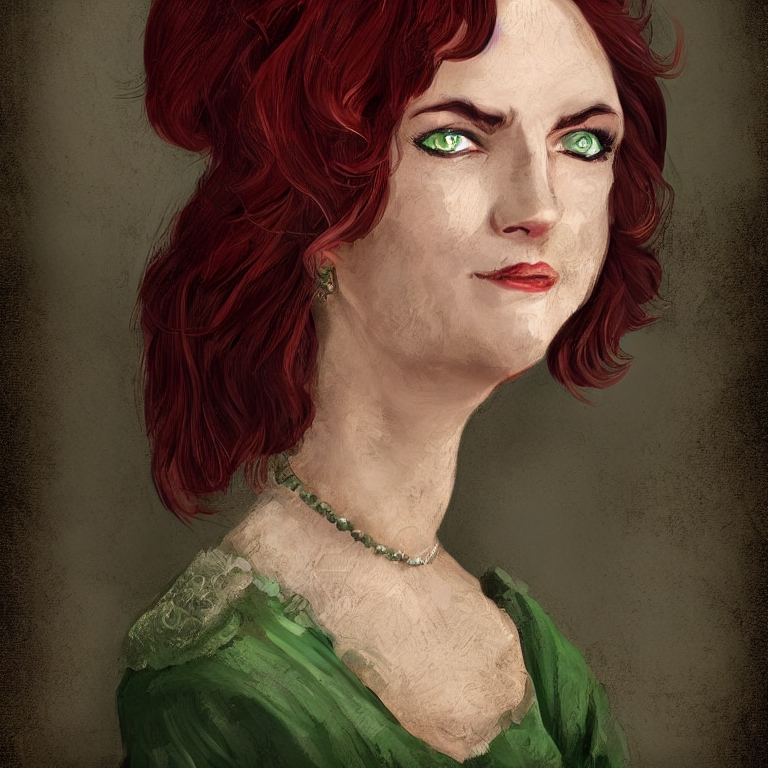 Dark Red Hair Green Eyes