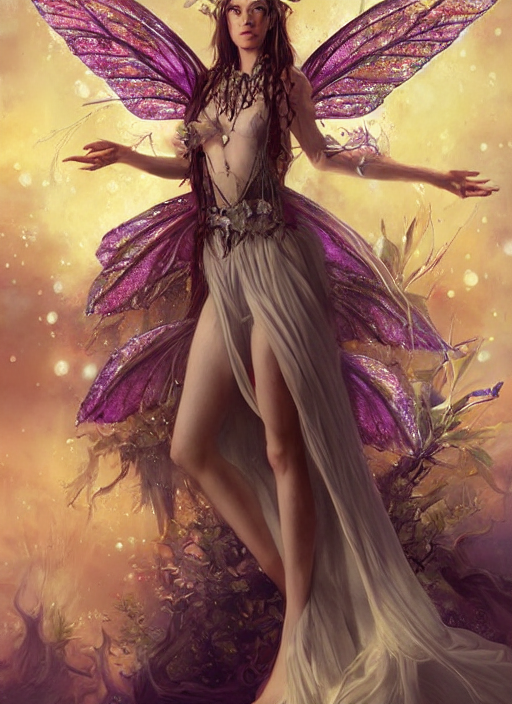 beautiful beautiful full body portrait fairy faerie fey fae queen highly detailed CGsociety subtle enchanting alluring magic