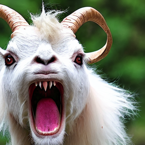 prompthunt: horror, screeching mutant goat monster with big sharp teeth ...