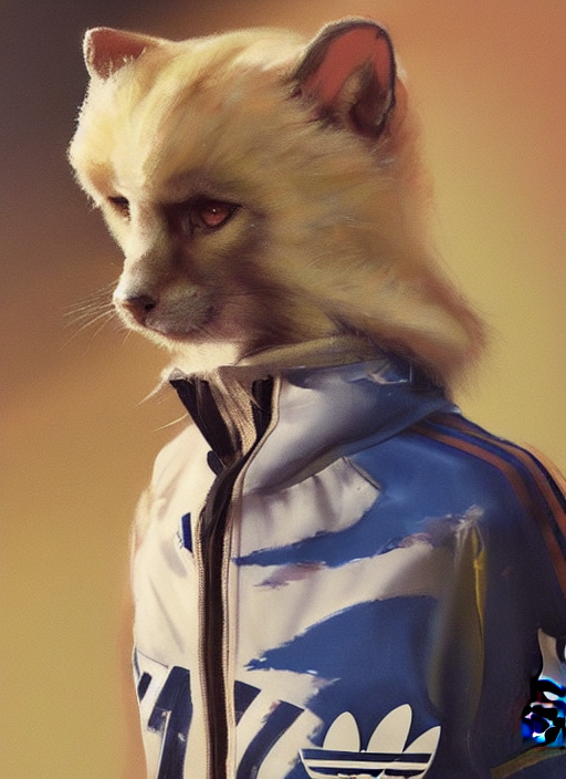 prompthunt: a portrait of a furry russian girl wearing an adidas tracksuit  painted by norman rockwell artstation trending