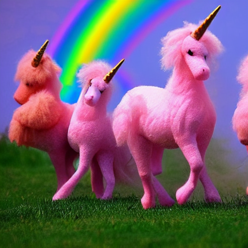 prompthunt: pink fluffy unicorns dancing on rainbows