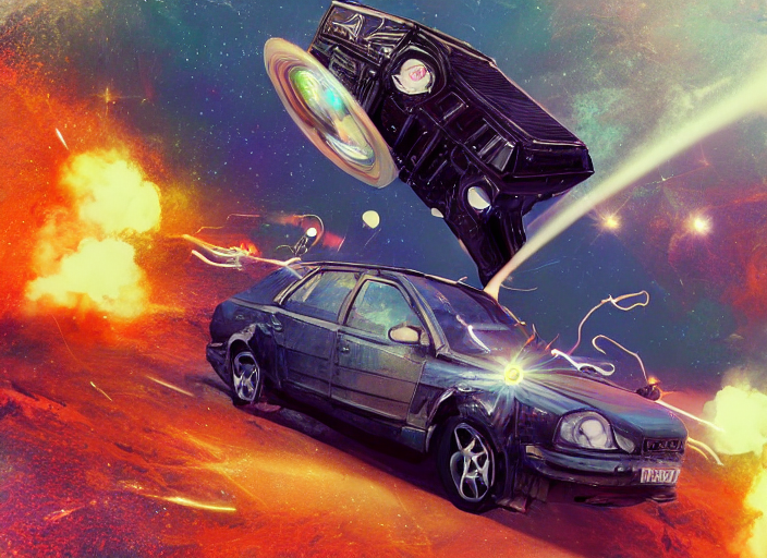 prompthunt: volvo time machine flying through space and time, digital ...