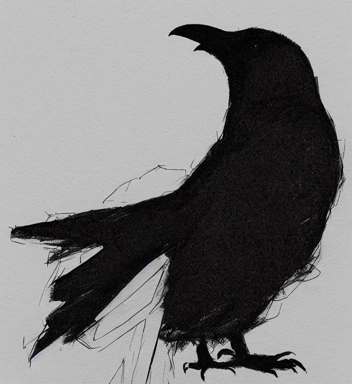 ArtStation - Charcoal Drawing of a crow