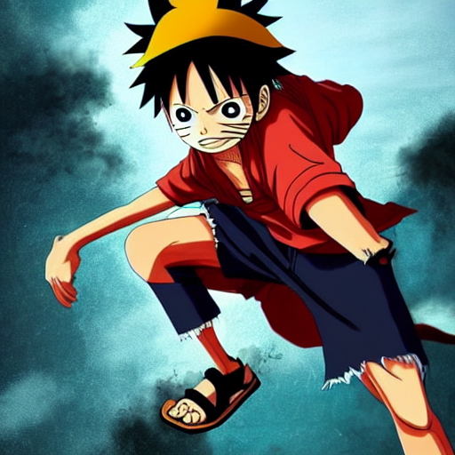 prompthunt: Luffy dressed as naruto , digital art , hyperdetailed