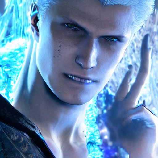 prompthunt: Vergil, from dmc5, son of Sparda, beautiful, 4k, detailed face,  aesthetic, realistic face, cool