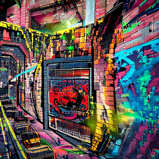 prompthunt: graffiti analog glitch art, hyperdetailed, artstation