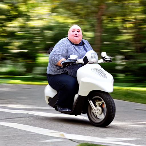 prompthunt: incredibly morbidly obese american with severe diabetes riding  on a ride - on - scooter