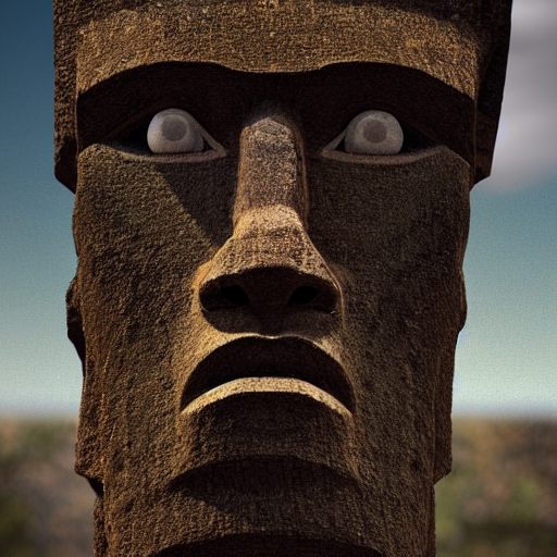 prompthunt: gigachad face as an Easter island head