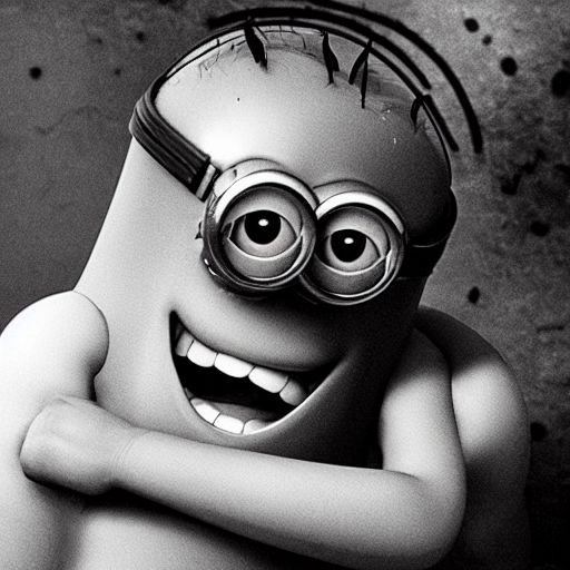 Minions suffering from shell shock in the world war 2, Stable Diffusion